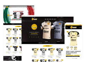 Desarrollo de la tienda online del equipo Dorados de Sinaloa. eCommerce multidiomas, con diferentes monedas e integrado con distintos medios de pago. Diseño de gráfica.
